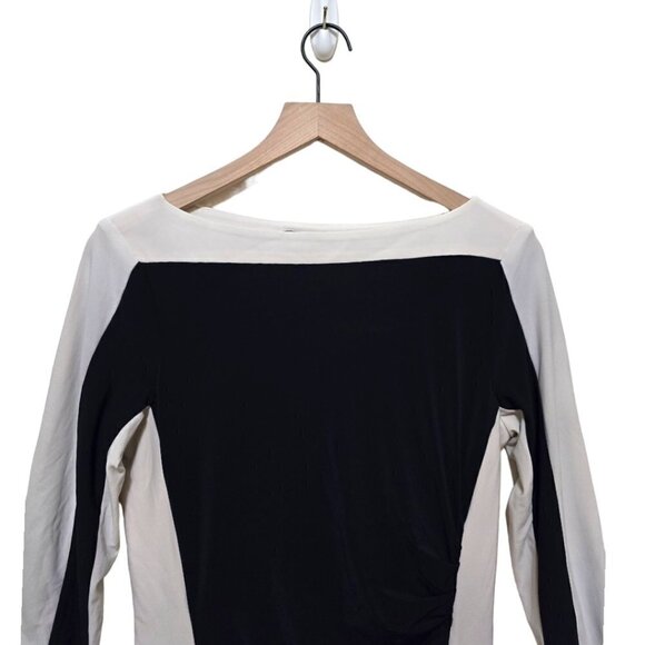 Ralph Lauren Navy & White 3/4 Sleeve Scoop Neck Color Block Mini Dress Sz 6 - Picture 3 of 7